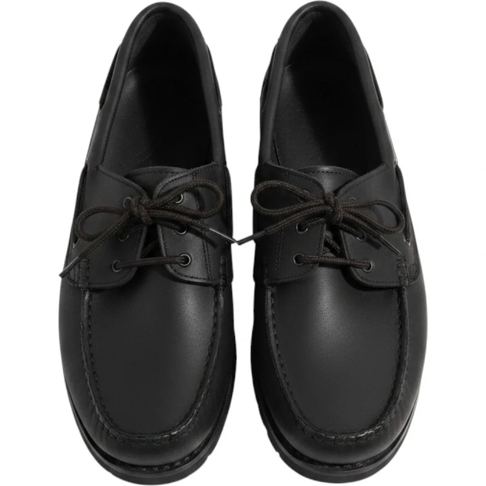 Rugged Outback Mens Black Boat Shoes‎ Loafers Wide Width Size 13W Lug Sole